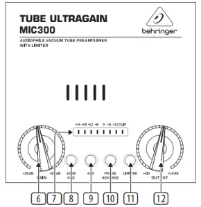 behringer MIC300 Tube Ultragain User Guide