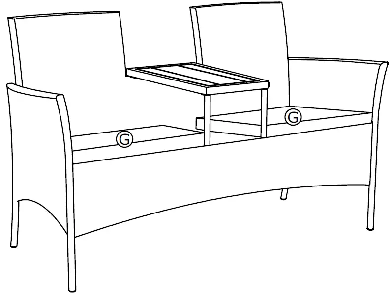DocResources Double Chair Bench with Table User Manual