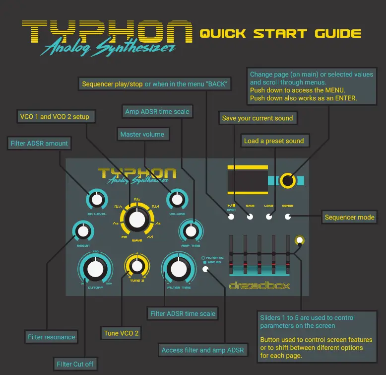 TYPHON B08FNHJ1H9 Analog Synthesizer User Manual