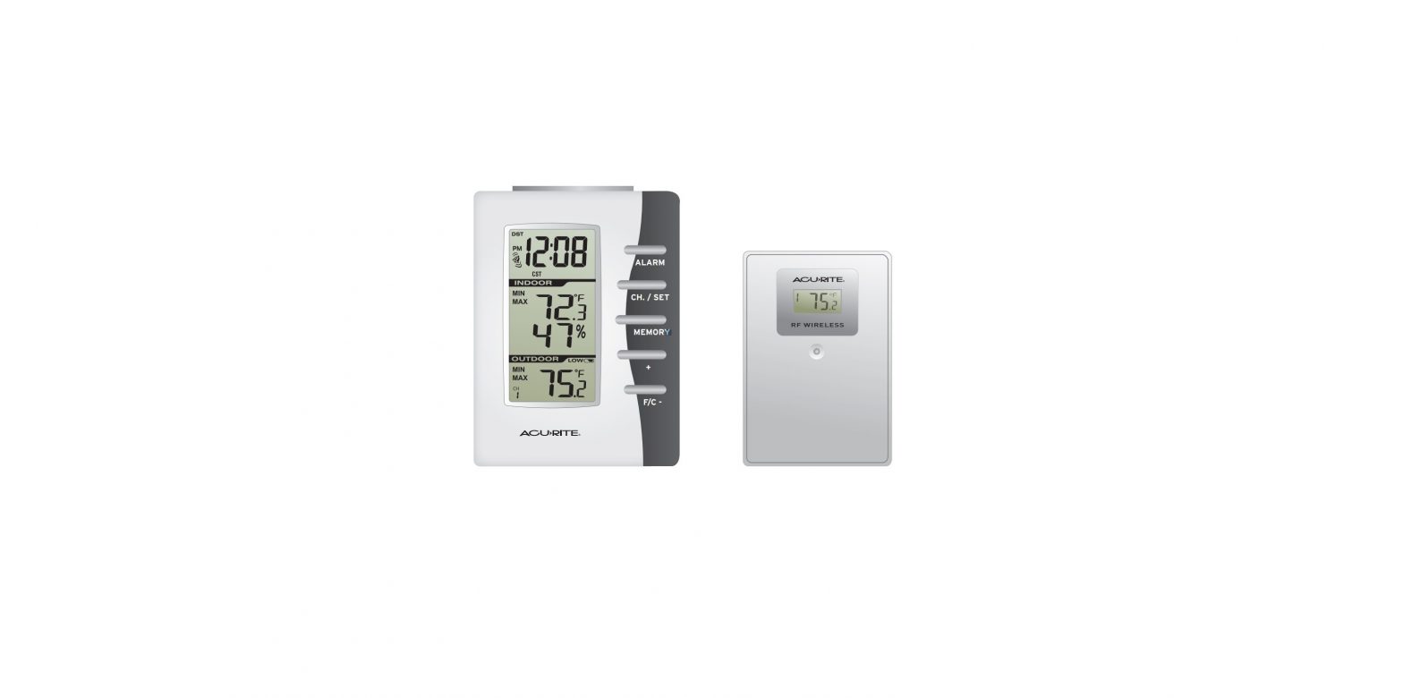 ACURITE 00590A1 Wireless Thermometer and Self-Setting Clock Instruction Manual