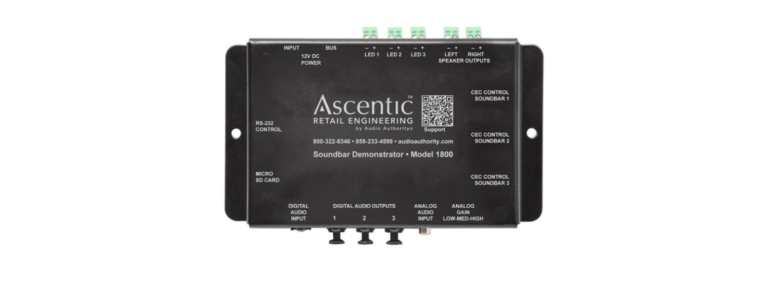Ascentic 1800 Soundbar Demonstrator with Lighting Sync User Manual