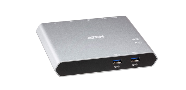ATEN 2-Port USB-C Gen 1 Dock Switch with Power Pass-through User Manual