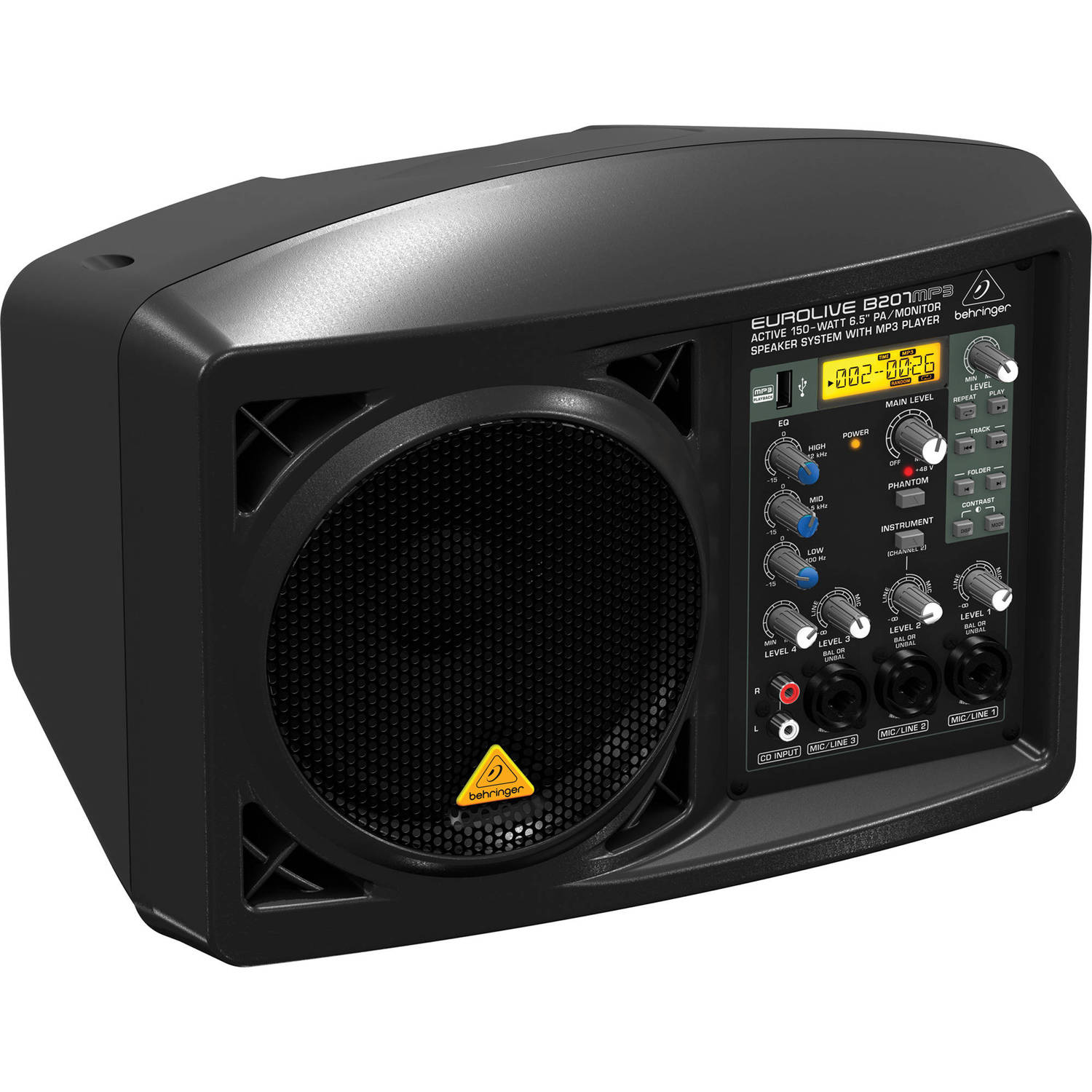 behringer B207MP3 Active 150-Watt 6.5″ PA/Monitor Speaker System with MP3 Player User Guide