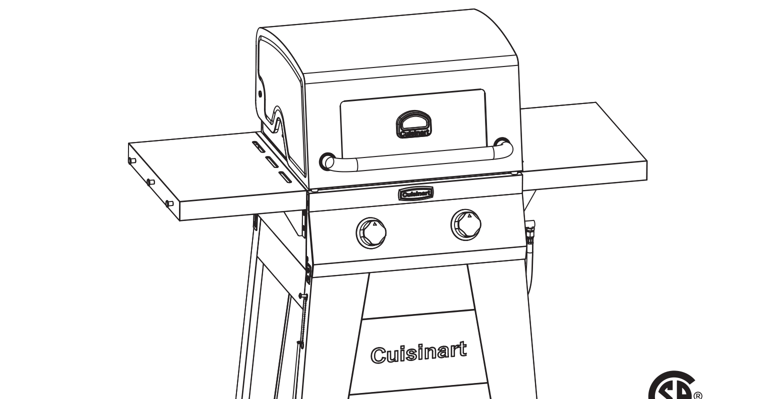 Cuisinart Deluxe Two Burner Gas Grill [GAS0256AS, GAS0256ASO] User Manual