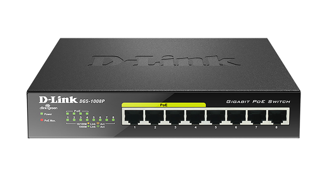 D-Link DGS-1008P 8-Port Gigabit Unmanaged Desktop PoE Switch Installation Guide
