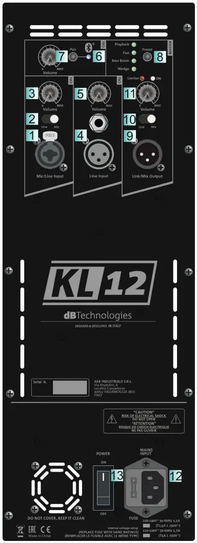 dB KL12Q Active Speaker User Manual