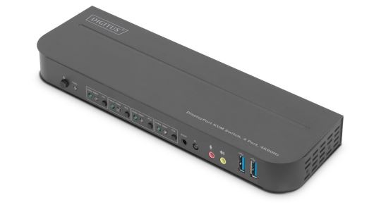DIGITUS DS-12890 KVM Switch, 4-Port, 4K60Hz, 4 x DP in, 1 x DP/HDMI out Installation Guide