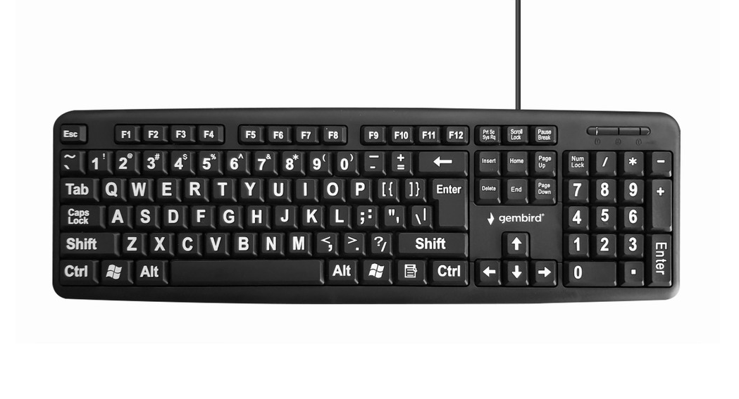 gembird KB-US-103 Standard Keyboard with Big Letters User Manual