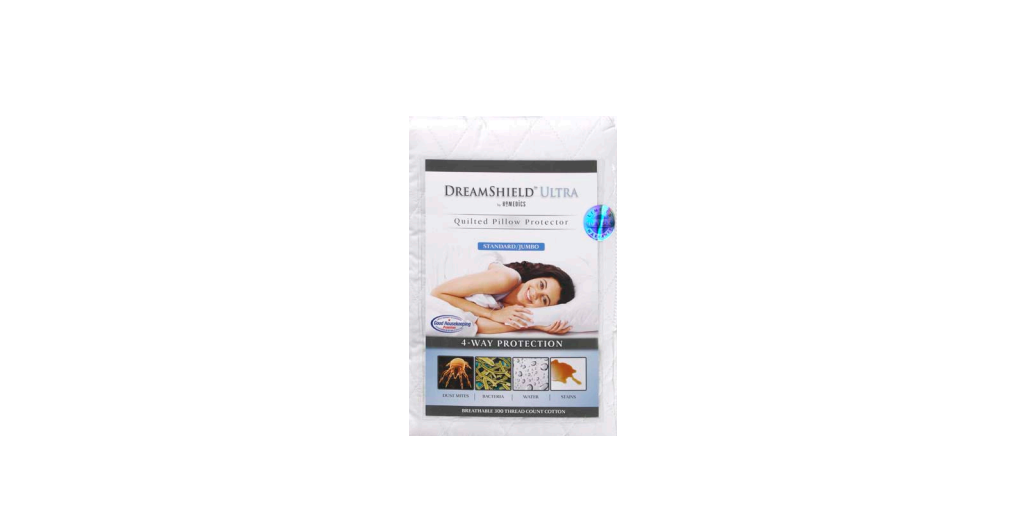 Homedics DSH-UQPPJ Sleep System DreamShield Ultra Standard/Jumbo Size Quilted Pillow Protector Information Manual