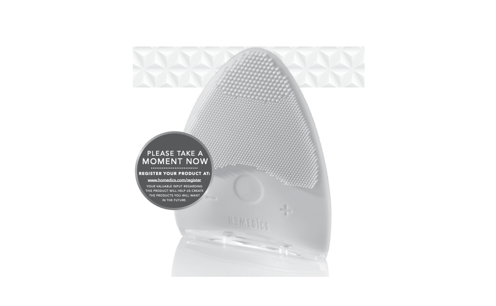 Homedics FAC-310 Silicone Facial Cleansing Brush Instruction Manual and Warranty Information