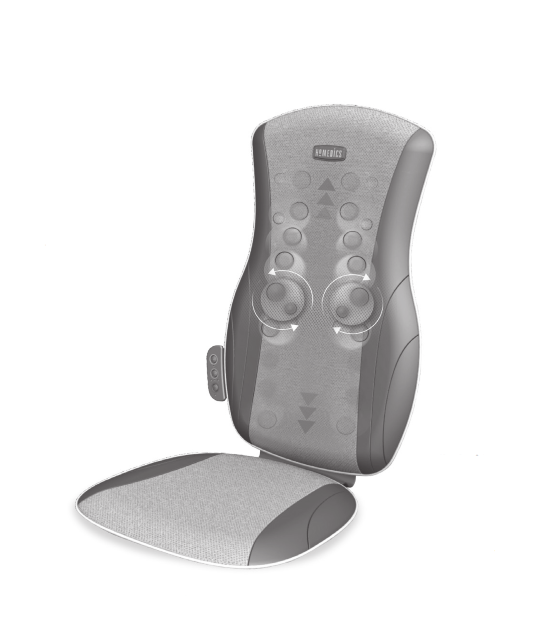 Homedics MCS-125HA-THP Kneading Shiatsu Massage Cushion with Heat Instruction Manual and Warranty information