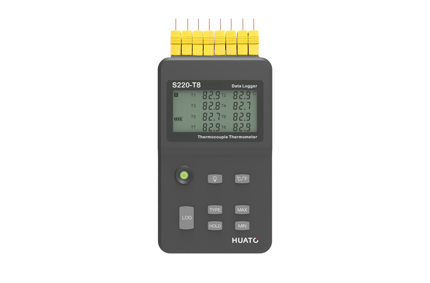 HUATO Multi-channel Temperature and Humidity Data Logger Handheld User Manual