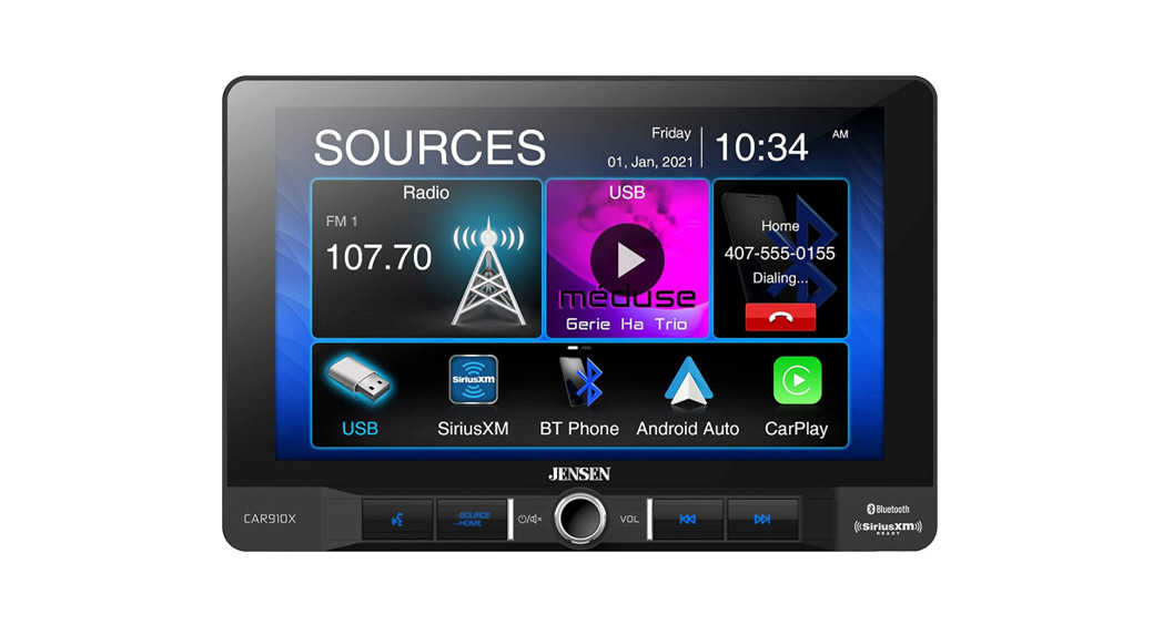 JENSEN CAR910 Multimedia Receiver with Android Auto and CarPlay featuring a 9″ digital TFT Display User Guide
