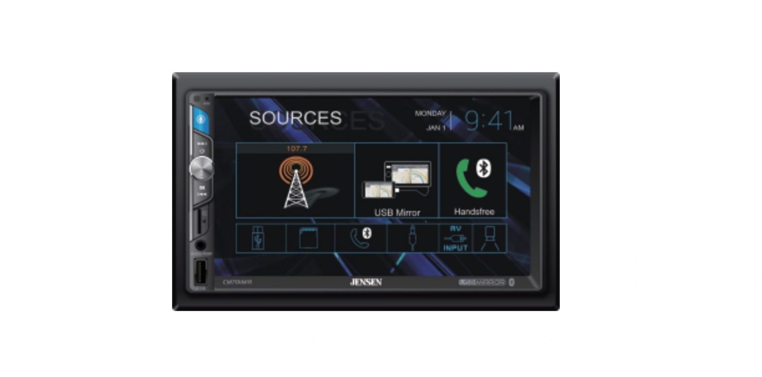 JENSEN CM701MIR Multimedia Receiver with USB Mirroring and Bluetooth User Guide
