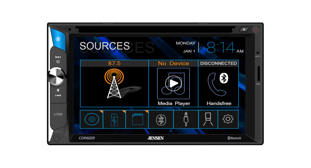 JENSEN DVD Multimedia Receiver with Bluetooth CDR6221 User Guide