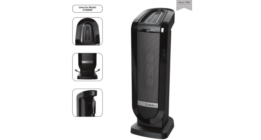 Lasko CT22840 Ceramic Tower Heater User Manual