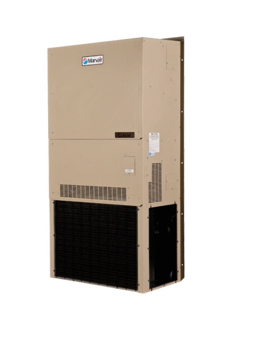 Marvair AIRXCEL Vertical Wall-Mount Heat Pumps with Front Control Box Panel User Manual