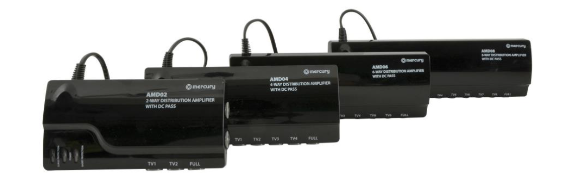 Mercury 4G Ready VHF/UHF Distribution Amplifiers [AMD02, AMD04, AMD06, AMD08] User Manual
