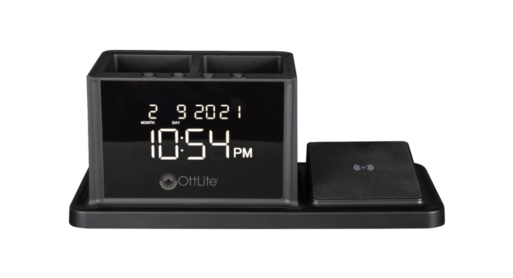 OttLite A03G5T Organizer with Clock and Wireless Charging User Guide