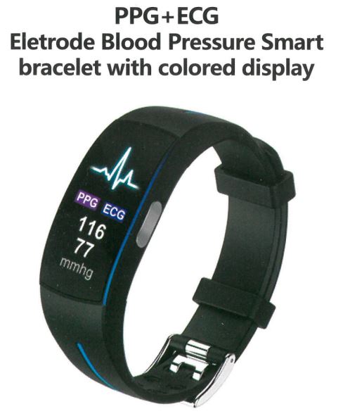 PPG ECG Electrode Blood Pressure Smart bracelet with colored display User Manual