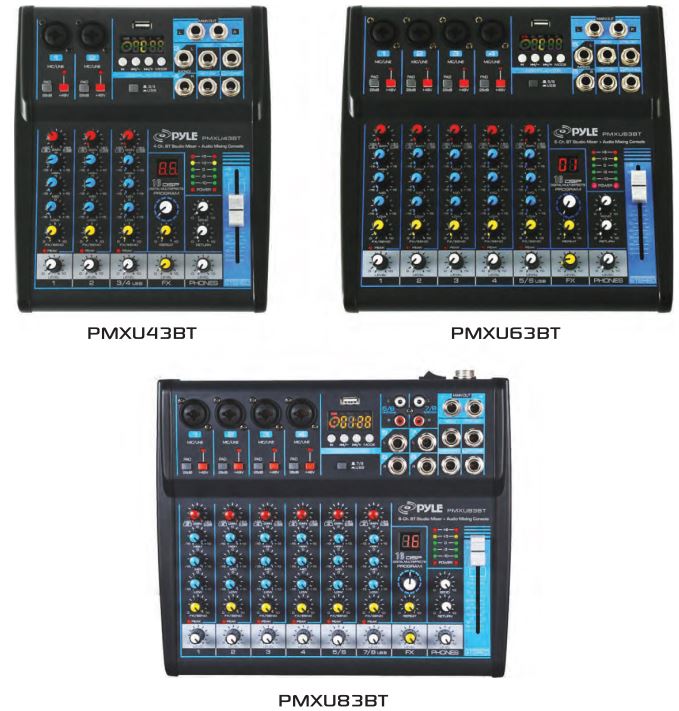 PYLE PMXU43BT Wireless BT Streaming Studio Mixer User Manual