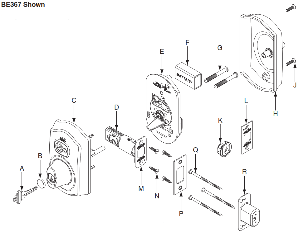 Schlage BE367/BE367F Camelot Programmable keyless Deadbolt Installation Manual