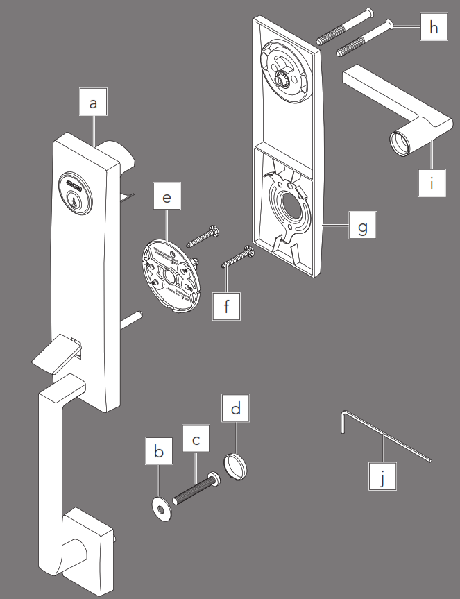 Schlage Custom One-piece Dummy Handleset FCT93 Installation Manual