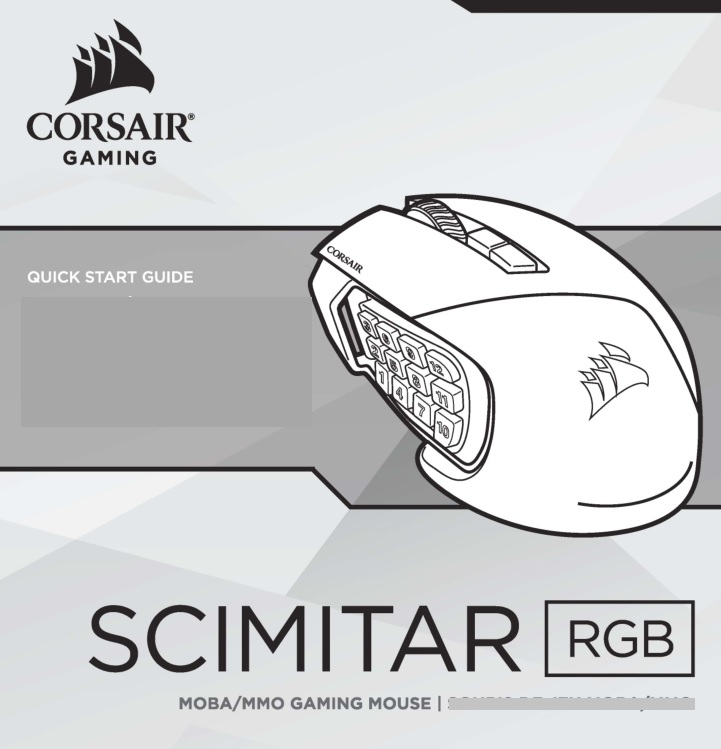 SCIMITAR RGB Corsair Gaming Mouse Quick Start Guide