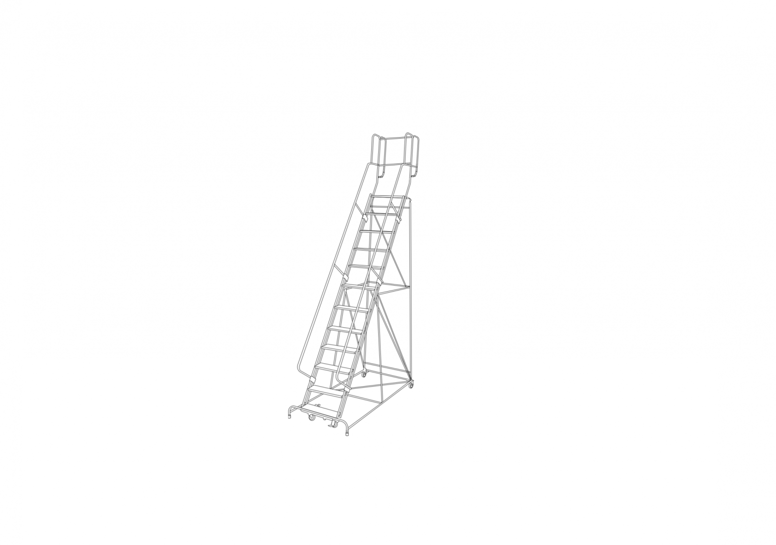 ULINE H-1554-30 12 Step Rolling Safety Ladder 30″ Deep Top Step Installation Guide