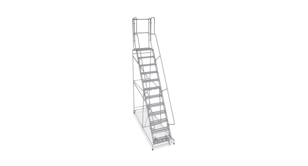 ULINE H-1554U-10 12 Step Rolling Safety Ladder 10″ Deep Top Step Installation Guide