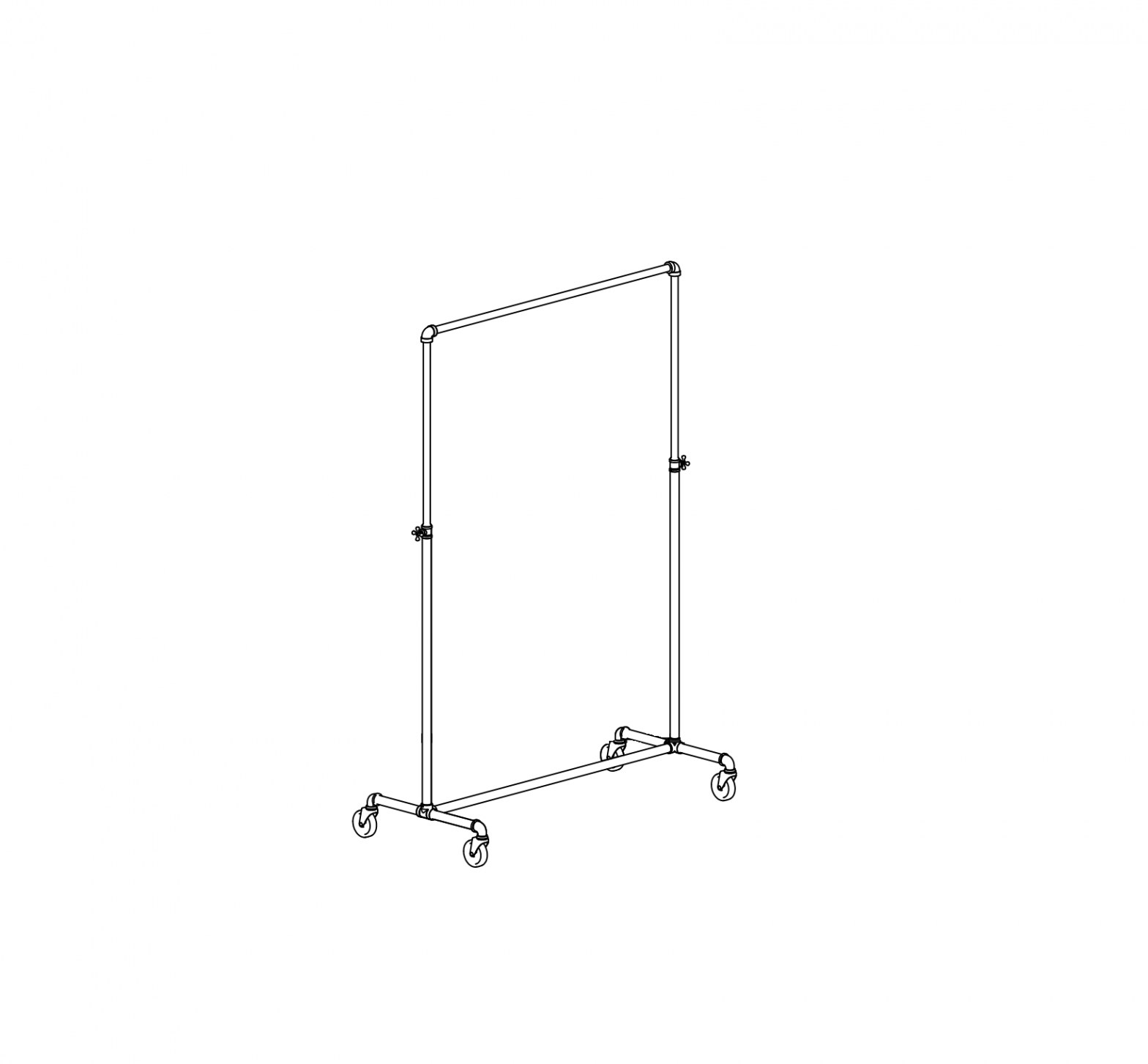 ULINE Pipe Clothing Rack Single Rail Installation Guide
