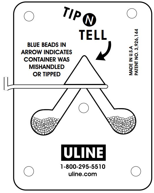 ULINE S-866 Tip-N-Tell Indicators User Guide