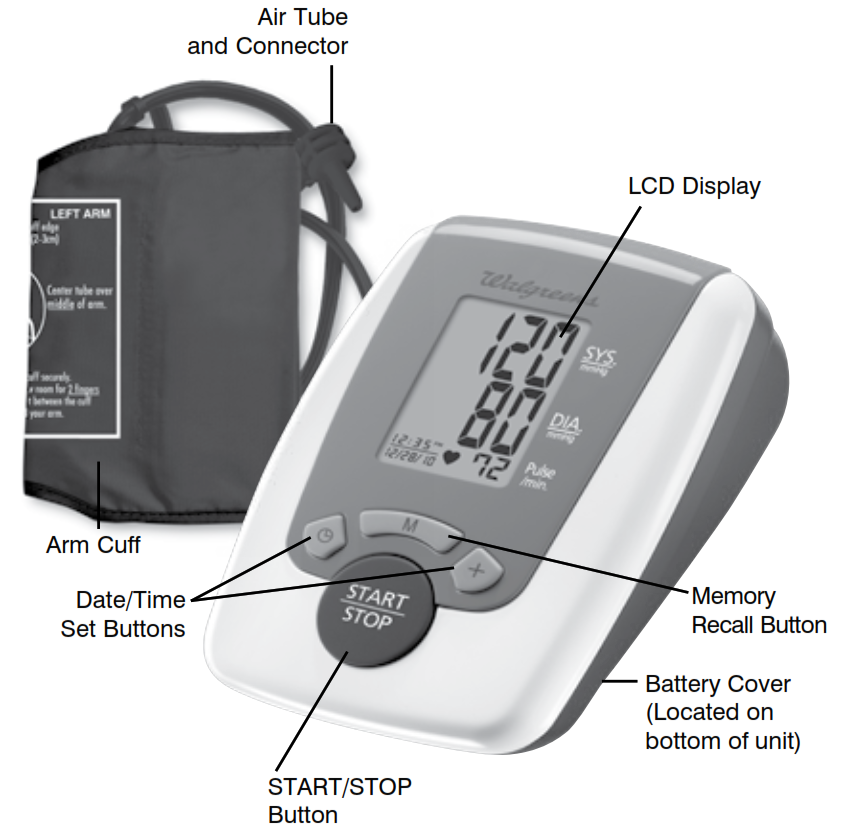 Walgreens Automatic Arm Blood Pressure Monitor Manual WGNBPA-530