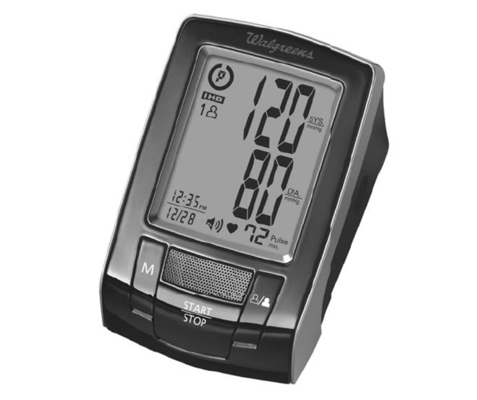 Walgreens Premium Arm Blood Pressure Monitor Manual WGNBPA-550
