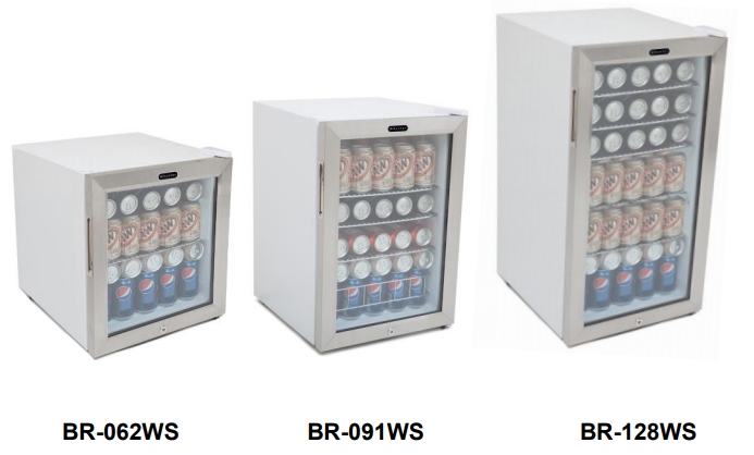 Whynter Beverage Refrigerators with Lock – Stainless Steel [BR-062WS, BR-091WS, BR-128WS] Instruction Manual