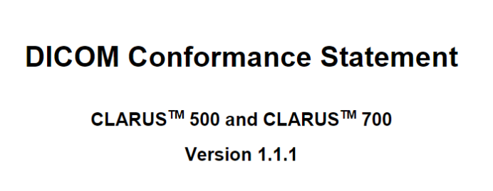 Zeiss CLARUS 500 and CLARUS 700 DICOM Conformance Statement