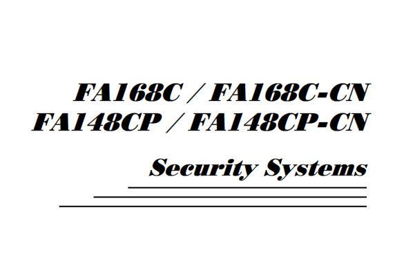 First Alert Security System [FA168C, FA168C-CN, FA148CP, FA148CP-CN] User Manual