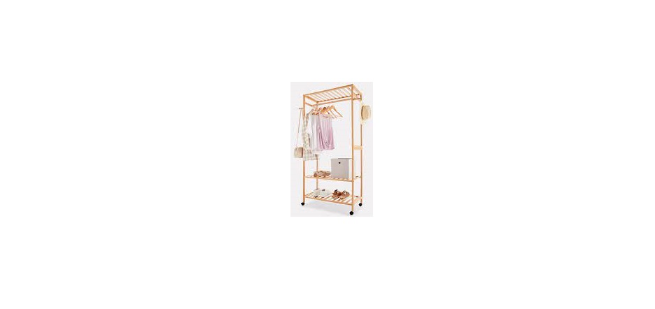 Kmart Bamboo Garment Rack with Wheels Instruction Manual