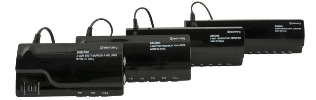 Mercury 4G Ready VHF/UHF Distribution Amplifiers [AMD02, AMD04, AMD06, AMD08] User Manual