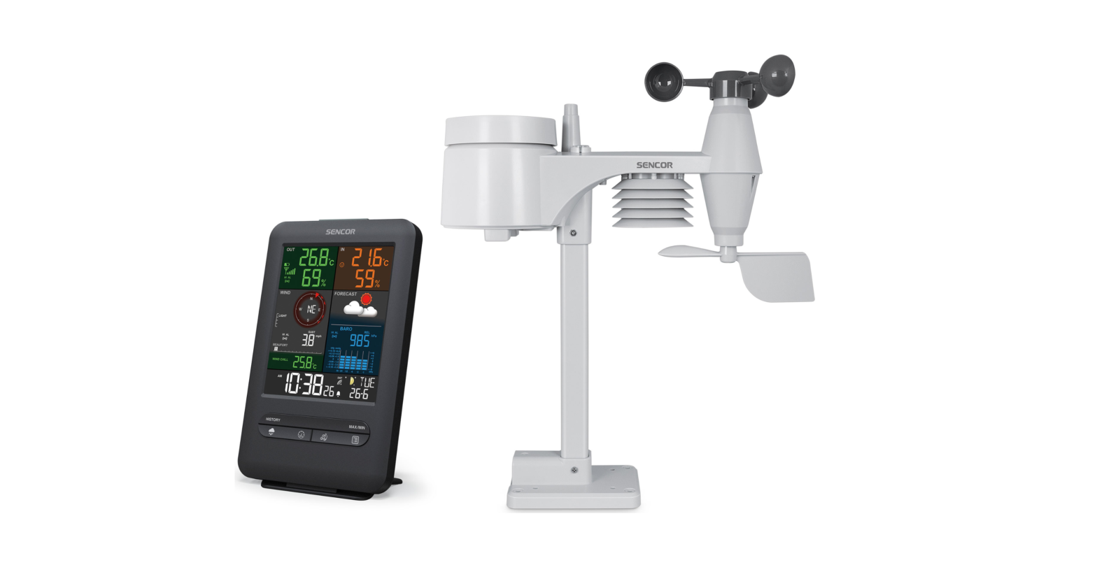 SENCOR SWS 9300 Color Weather Station with 5-In-1 Sensor User Manual