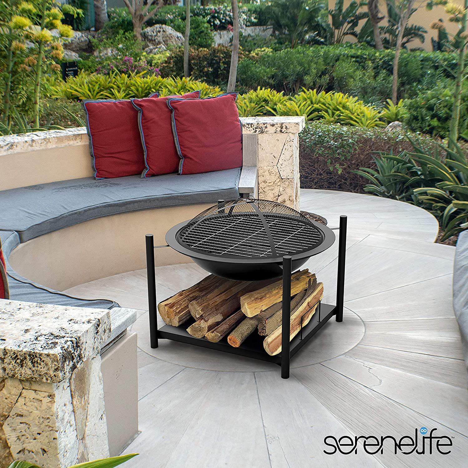 serenelife SLCARFP54 Outdoor Wood Fire Pit User Manual