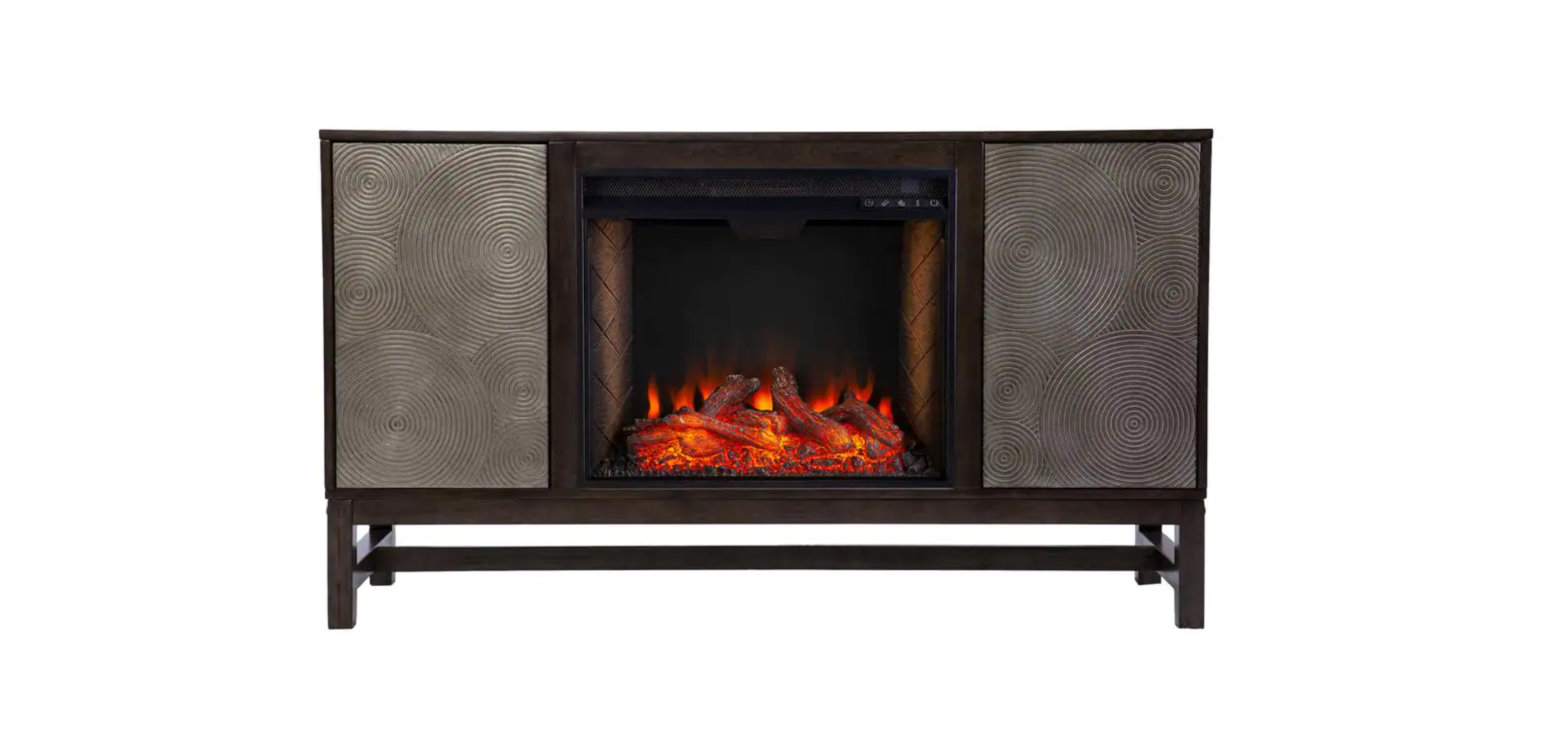 Southern ENTERPRISES HD053806 Limonara 54.25 in Smart Electric Fireplace in Brown and Antique Silver Installation Guide